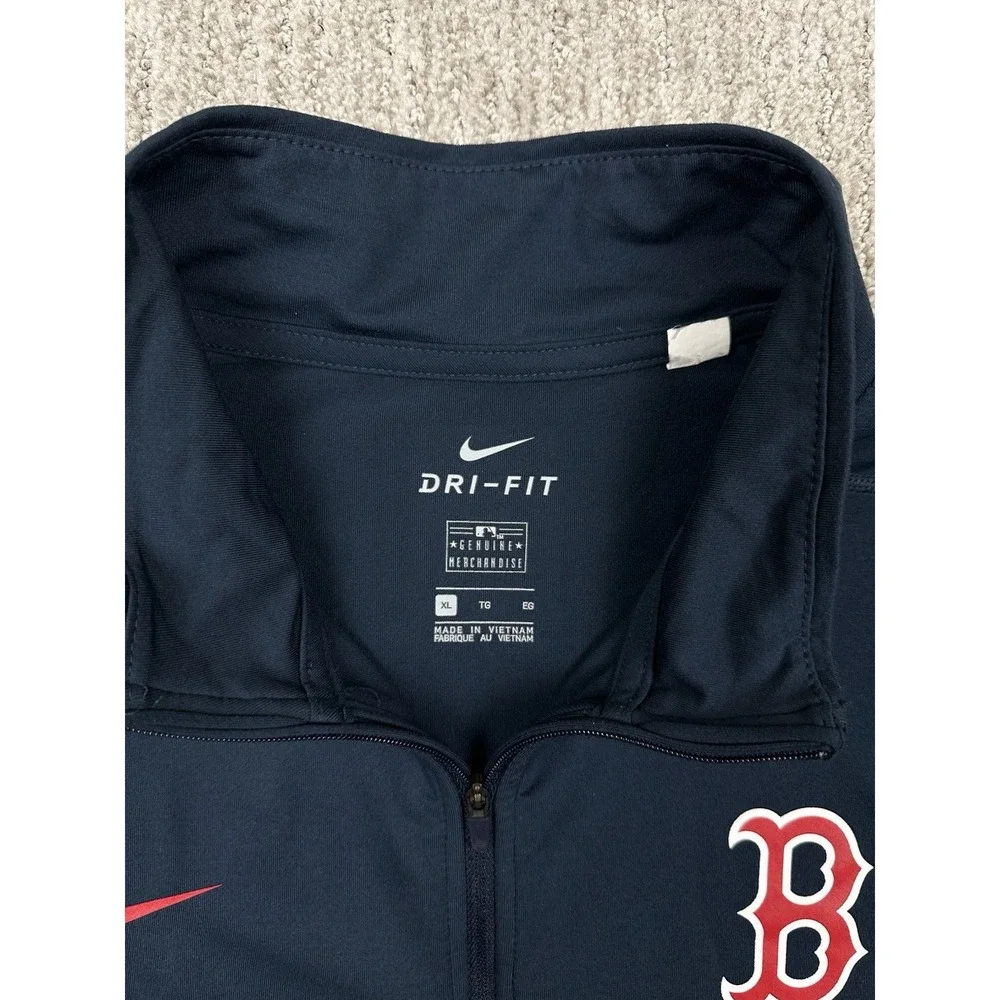 Nike Boston Red Sox Jacket Mens XL Blue MLB Baseball Dri-FIT Quarter Zip